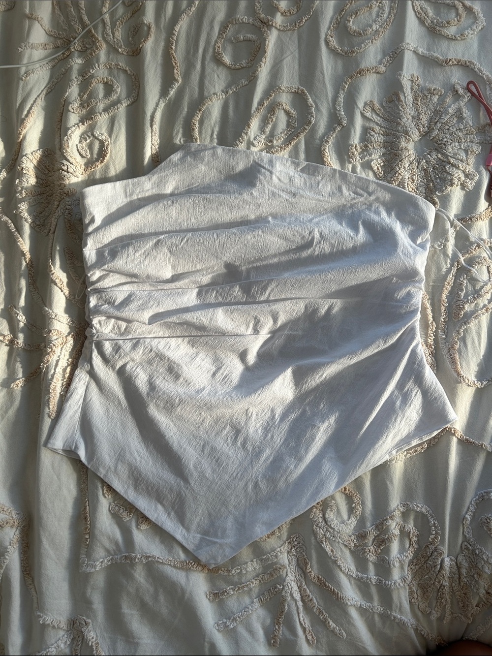 NWT Abercrombie & Fitch White Strapless Top with TexturE